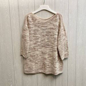 J Jill Fawn Cream Beige Boat Neck Sweater Size Small NWT